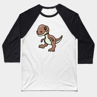 Cute Velociraptor Cartoon Dinosaur Lover Baseball T-Shirt